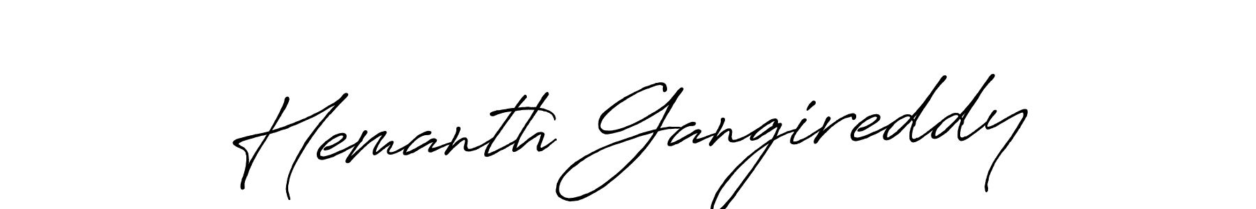Make a beautiful signature design for name Hemanth Gangireddy. With this signature (Antro_Vectra_Bolder) style, you can create a handwritten signature for free. Hemanth Gangireddy signature style 7 images and pictures png