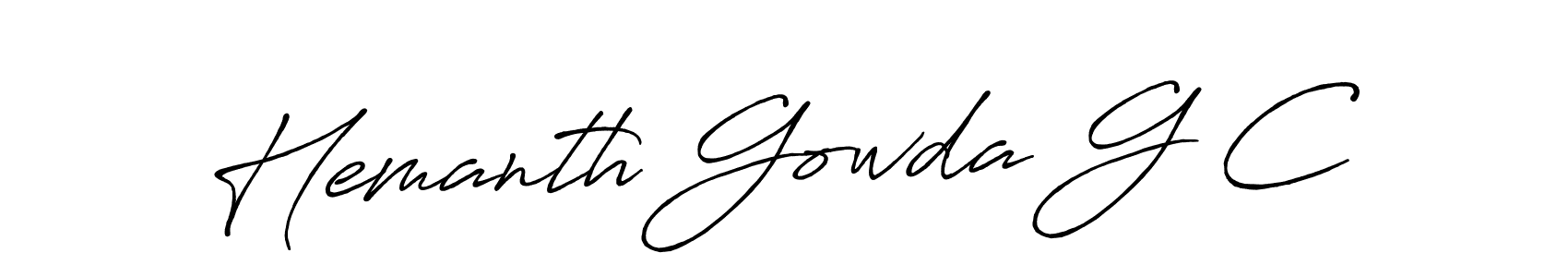 How to make Hemanth Gowda G C signature? Antro_Vectra_Bolder is a professional autograph style. Create handwritten signature for Hemanth Gowda G C name. Hemanth Gowda G C signature style 7 images and pictures png