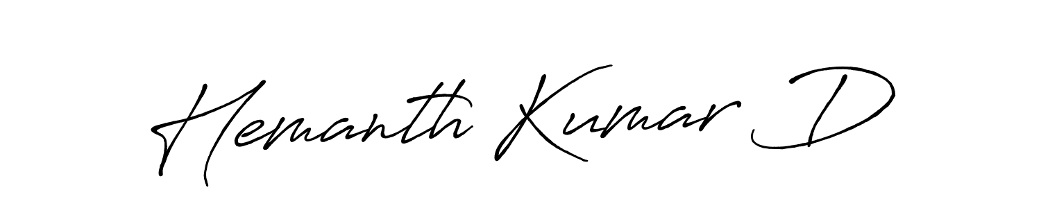 Create a beautiful signature design for name Hemanth Kumar D. With this signature (Antro_Vectra_Bolder) fonts, you can make a handwritten signature for free. Hemanth Kumar D signature style 7 images and pictures png