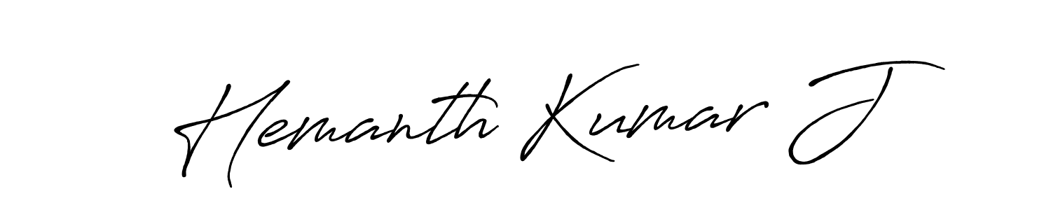 Create a beautiful signature design for name Hemanth Kumar J. With this signature (Antro_Vectra_Bolder) fonts, you can make a handwritten signature for free. Hemanth Kumar J signature style 7 images and pictures png