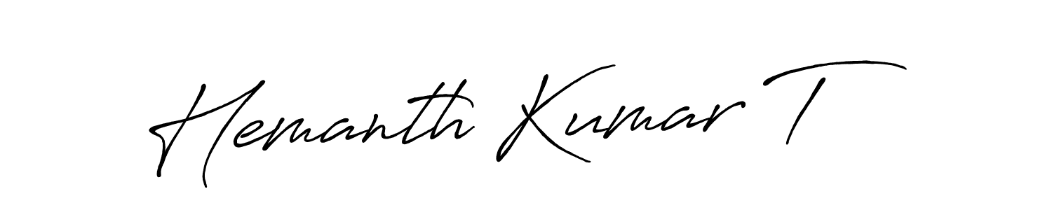 The best way (Antro_Vectra_Bolder) to make a short signature is to pick only two or three words in your name. The name Hemanth Kumar T include a total of six letters. For converting this name. Hemanth Kumar T signature style 7 images and pictures png