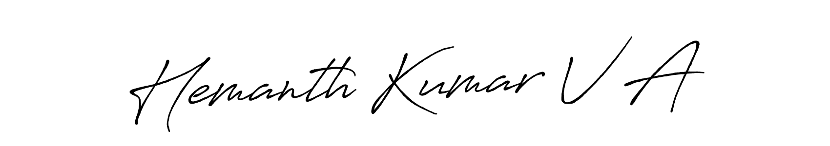 Also we have Hemanth Kumar V A name is the best signature style. Create professional handwritten signature collection using Antro_Vectra_Bolder autograph style. Hemanth Kumar V A signature style 7 images and pictures png