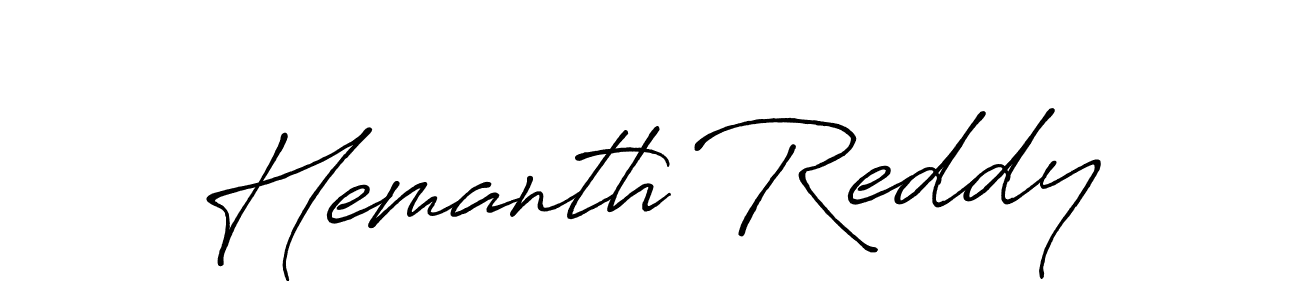 Create a beautiful signature design for name Hemanth Reddy. With this signature (Antro_Vectra_Bolder) fonts, you can make a handwritten signature for free. Hemanth Reddy signature style 7 images and pictures png