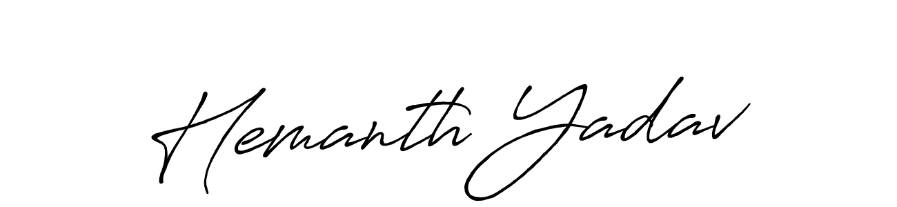 How to make Hemanth Yadav name signature. Use Antro_Vectra_Bolder style for creating short signs online. This is the latest handwritten sign. Hemanth Yadav signature style 7 images and pictures png