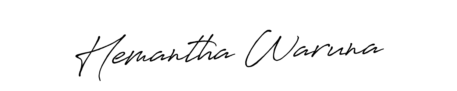 How to make Hemantha Waruna name signature. Use Antro_Vectra_Bolder style for creating short signs online. This is the latest handwritten sign. Hemantha Waruna signature style 7 images and pictures png