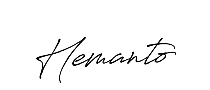 Design your own signature with our free online signature maker. With this signature software, you can create a handwritten (Antro_Vectra_Bolder) signature for name Hemanto. Hemanto signature style 7 images and pictures png