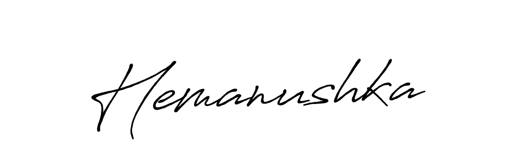 The best way (Antro_Vectra_Bolder) to make a short signature is to pick only two or three words in your name. The name Hemanushka include a total of six letters. For converting this name. Hemanushka signature style 7 images and pictures png