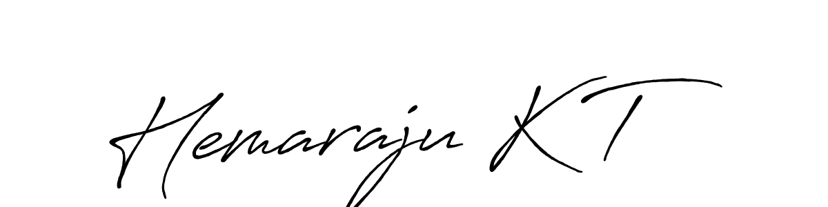 Create a beautiful signature design for name Hemaraju K T. With this signature (Antro_Vectra_Bolder) fonts, you can make a handwritten signature for free. Hemaraju K T signature style 7 images and pictures png