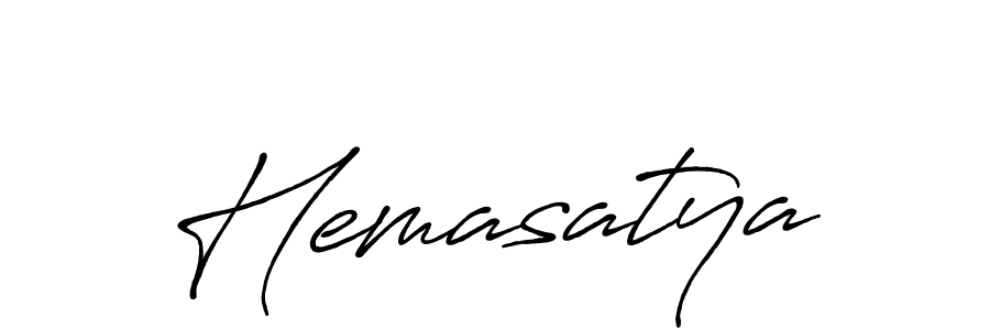 Use a signature maker to create a handwritten signature online. With this signature software, you can design (Antro_Vectra_Bolder) your own signature for name Hemasatya. Hemasatya signature style 7 images and pictures png