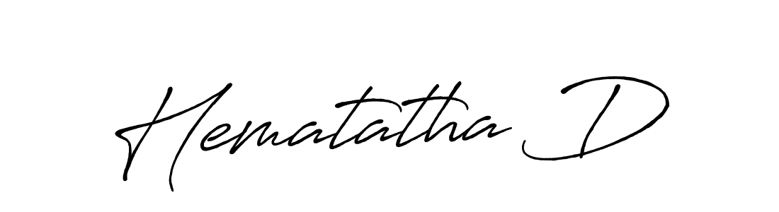 Similarly Antro_Vectra_Bolder is the best handwritten signature design. Signature creator online .You can use it as an online autograph creator for name Hematatha D. Hematatha D signature style 7 images and pictures png