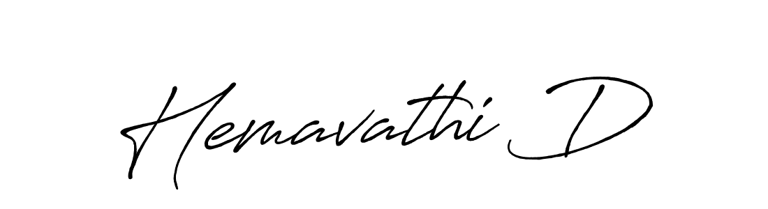 Create a beautiful signature design for name Hemavathi D. With this signature (Antro_Vectra_Bolder) fonts, you can make a handwritten signature for free. Hemavathi D signature style 7 images and pictures png