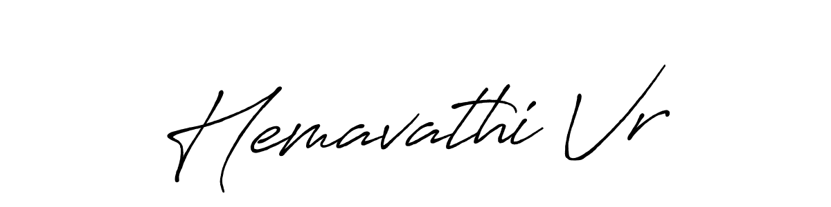 Create a beautiful signature design for name Hemavathi Vr. With this signature (Antro_Vectra_Bolder) fonts, you can make a handwritten signature for free. Hemavathi Vr signature style 7 images and pictures png