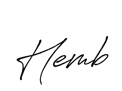 Also we have Hemb name is the best signature style. Create professional handwritten signature collection using Antro_Vectra_Bolder autograph style. Hemb signature style 7 images and pictures png