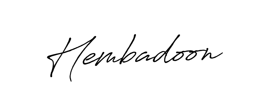 Once you've used our free online signature maker to create your best signature Antro_Vectra_Bolder style, it's time to enjoy all of the benefits that Hembadoon name signing documents. Hembadoon signature style 7 images and pictures png