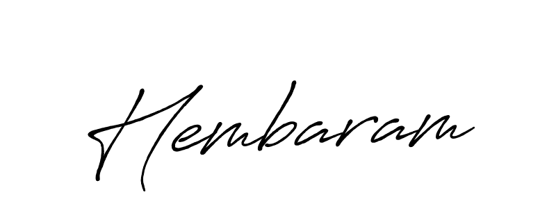How to make Hembaram name signature. Use Antro_Vectra_Bolder style for creating short signs online. This is the latest handwritten sign. Hembaram signature style 7 images and pictures png
