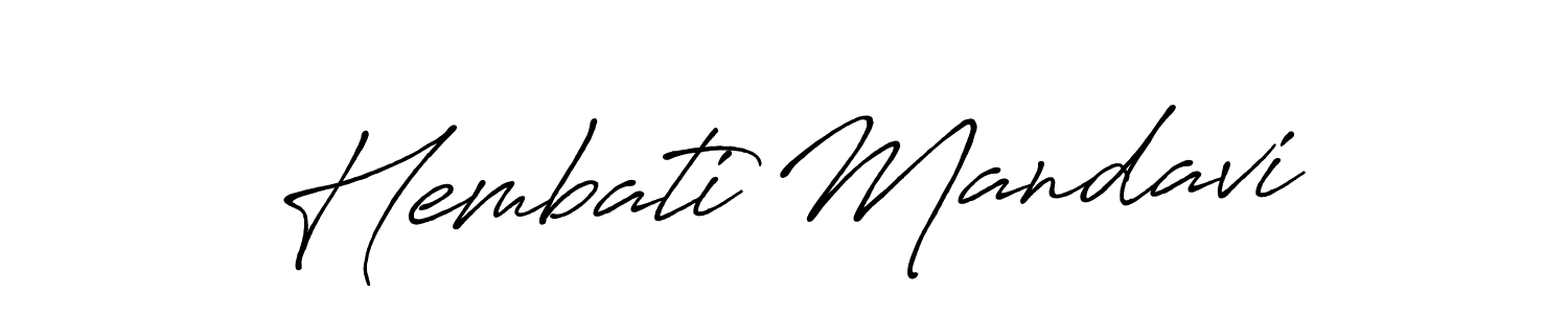 Antro_Vectra_Bolder is a professional signature style that is perfect for those who want to add a touch of class to their signature. It is also a great choice for those who want to make their signature more unique. Get Hembati Mandavi name to fancy signature for free. Hembati Mandavi signature style 7 images and pictures png