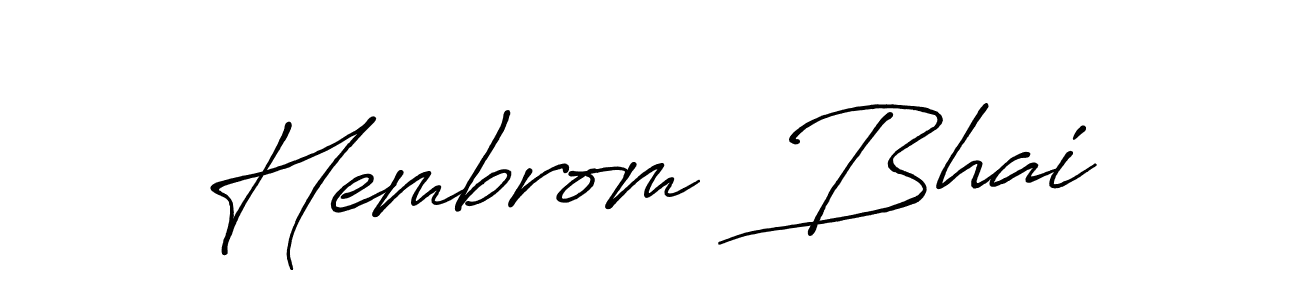 Antro_Vectra_Bolder is a professional signature style that is perfect for those who want to add a touch of class to their signature. It is also a great choice for those who want to make their signature more unique. Get Hembrom  Bhai name to fancy signature for free. Hembrom  Bhai signature style 7 images and pictures png