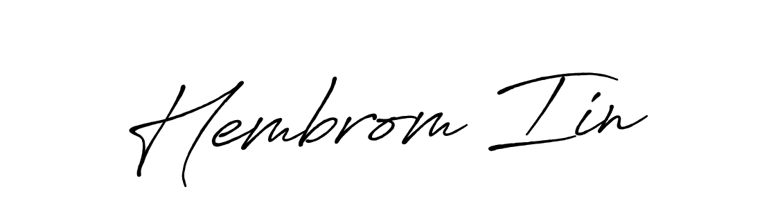 This is the best signature style for the Hembrom Iin name. Also you like these signature font (Antro_Vectra_Bolder). Mix name signature. Hembrom Iin signature style 7 images and pictures png