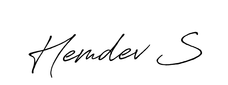 Make a beautiful signature design for name Hemdev S. Use this online signature maker to create a handwritten signature for free. Hemdev S signature style 7 images and pictures png