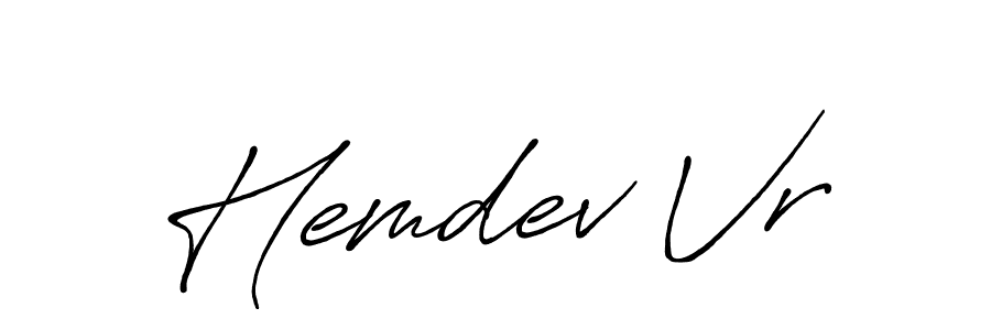 How to make Hemdev Vr name signature. Use Antro_Vectra_Bolder style for creating short signs online. This is the latest handwritten sign. Hemdev Vr signature style 7 images and pictures png