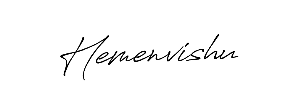 Create a beautiful signature design for name Hemenvishu. With this signature (Antro_Vectra_Bolder) fonts, you can make a handwritten signature for free. Hemenvishu signature style 7 images and pictures png