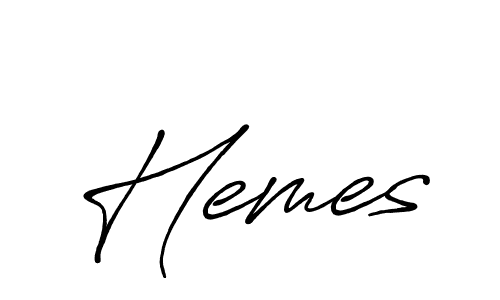 Make a beautiful signature design for name Hemes. With this signature (Antro_Vectra_Bolder) style, you can create a handwritten signature for free. Hemes signature style 7 images and pictures png