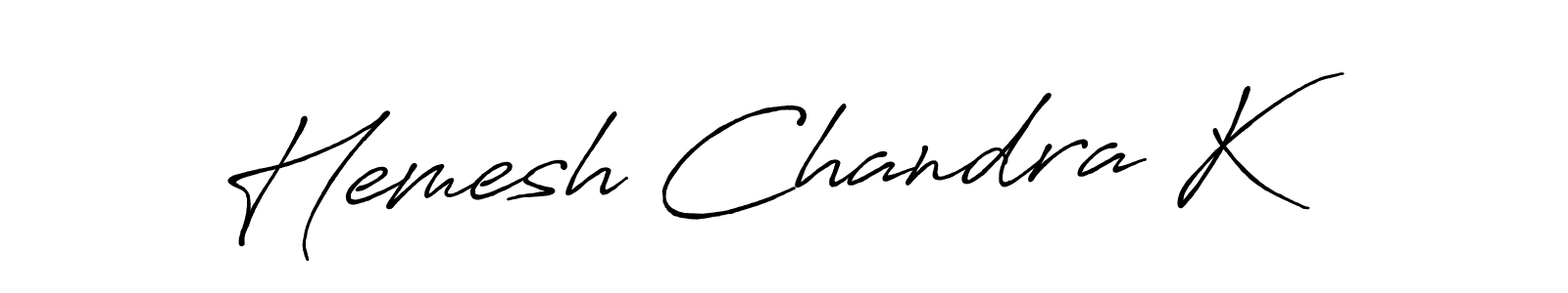 Make a beautiful signature design for name Hemesh Chandra K. With this signature (Antro_Vectra_Bolder) style, you can create a handwritten signature for free. Hemesh Chandra K signature style 7 images and pictures png