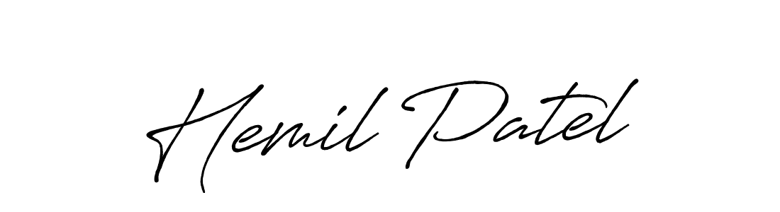 Similarly Antro_Vectra_Bolder is the best handwritten signature design. Signature creator online .You can use it as an online autograph creator for name Hemil Patel. Hemil Patel signature style 7 images and pictures png