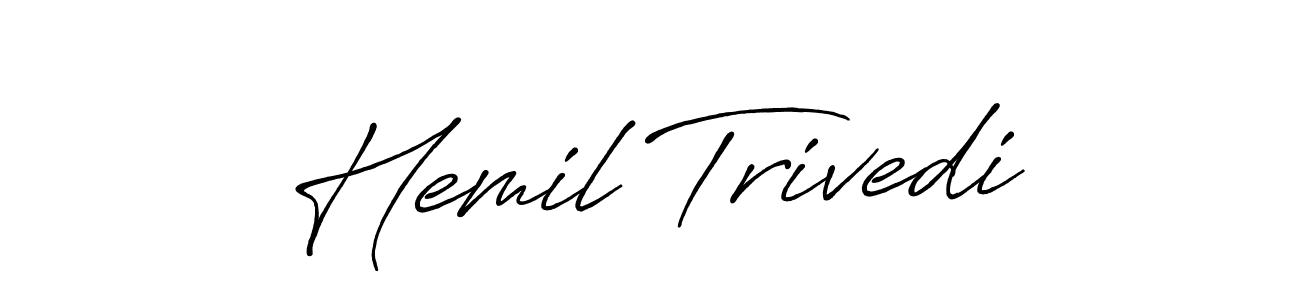 You can use this online signature creator to create a handwritten signature for the name Hemil Trivedi. This is the best online autograph maker. Hemil Trivedi signature style 7 images and pictures png