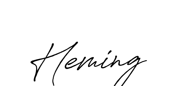 How to make Heming name signature. Use Antro_Vectra_Bolder style for creating short signs online. This is the latest handwritten sign. Heming signature style 7 images and pictures png