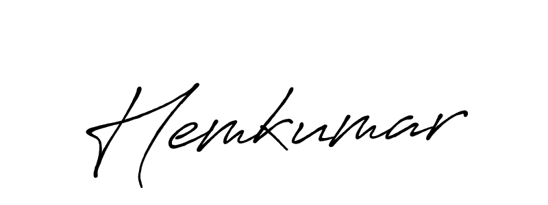 How to make Hemkumar name signature. Use Antro_Vectra_Bolder style for creating short signs online. This is the latest handwritten sign. Hemkumar signature style 7 images and pictures png