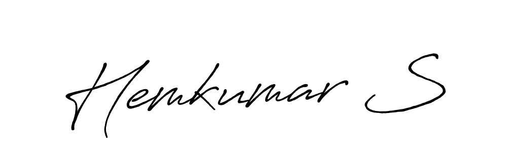 Make a beautiful signature design for name Hemkumar S. With this signature (Antro_Vectra_Bolder) style, you can create a handwritten signature for free. Hemkumar S signature style 7 images and pictures png