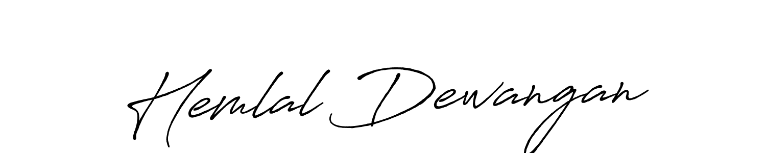 How to make Hemlal Dewangan name signature. Use Antro_Vectra_Bolder style for creating short signs online. This is the latest handwritten sign. Hemlal Dewangan signature style 7 images and pictures png