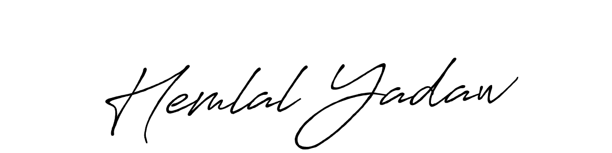 Make a beautiful signature design for name Hemlal Yadaw. With this signature (Antro_Vectra_Bolder) style, you can create a handwritten signature for free. Hemlal Yadaw signature style 7 images and pictures png