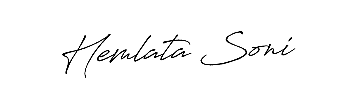 Make a beautiful signature design for name Hemlata Soni. With this signature (Antro_Vectra_Bolder) style, you can create a handwritten signature for free. Hemlata Soni signature style 7 images and pictures png