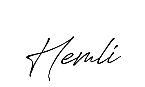 The best way (Antro_Vectra_Bolder) to make a short signature is to pick only two or three words in your name. The name Hemli include a total of six letters. For converting this name. Hemli signature style 7 images and pictures png