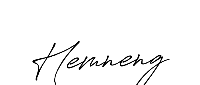 Make a beautiful signature design for name Hemneng. With this signature (Antro_Vectra_Bolder) style, you can create a handwritten signature for free. Hemneng signature style 7 images and pictures png