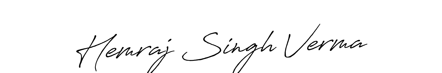 How to make Hemraj Singh Verma name signature. Use Antro_Vectra_Bolder style for creating short signs online. This is the latest handwritten sign. Hemraj Singh Verma signature style 7 images and pictures png