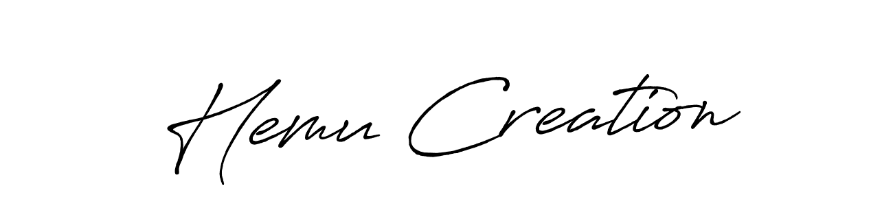 Also we have Hemu Creation name is the best signature style. Create professional handwritten signature collection using Antro_Vectra_Bolder autograph style. Hemu Creation signature style 7 images and pictures png