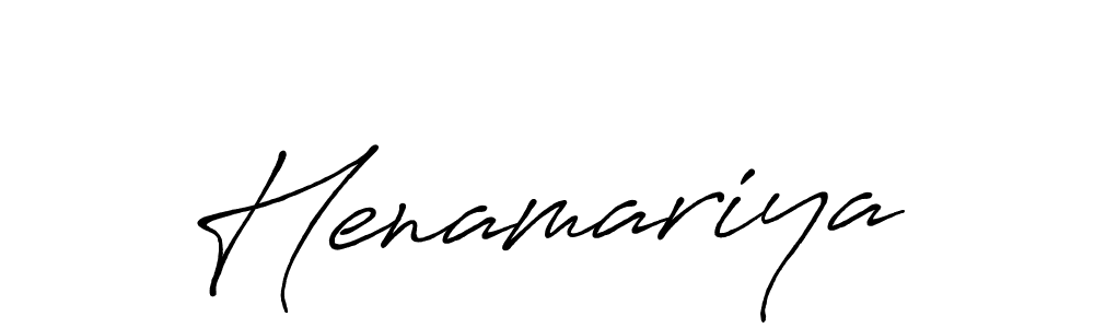 Use a signature maker to create a handwritten signature online. With this signature software, you can design (Antro_Vectra_Bolder) your own signature for name Henamariya. Henamariya signature style 7 images and pictures png