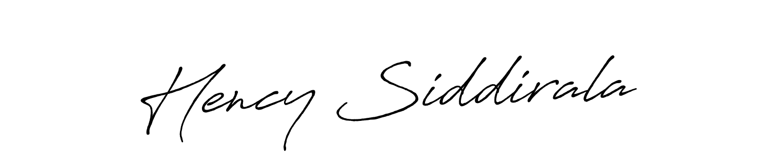 How to make Hency Siddirala name signature. Use Antro_Vectra_Bolder style for creating short signs online. This is the latest handwritten sign. Hency Siddirala signature style 7 images and pictures png