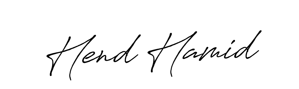 How to make Hend Hamid name signature. Use Antro_Vectra_Bolder style for creating short signs online. This is the latest handwritten sign. Hend Hamid signature style 7 images and pictures png