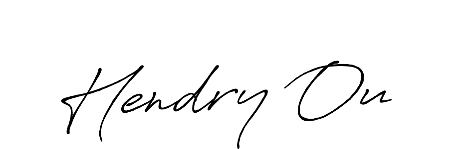 Create a beautiful signature design for name Hendry Ou. With this signature (Antro_Vectra_Bolder) fonts, you can make a handwritten signature for free. Hendry Ou signature style 7 images and pictures png