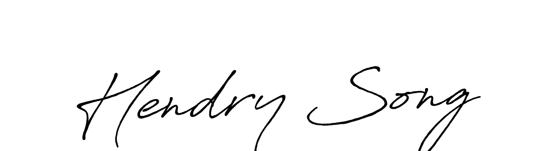 Make a beautiful signature design for name Hendry Song. With this signature (Antro_Vectra_Bolder) style, you can create a handwritten signature for free. Hendry Song signature style 7 images and pictures png