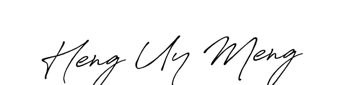 How to make Heng Uy Meng name signature. Use Antro_Vectra_Bolder style for creating short signs online. This is the latest handwritten sign. Heng Uy Meng signature style 7 images and pictures png