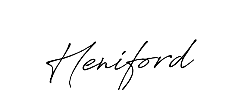 How to make Heniford name signature. Use Antro_Vectra_Bolder style for creating short signs online. This is the latest handwritten sign. Heniford signature style 7 images and pictures png