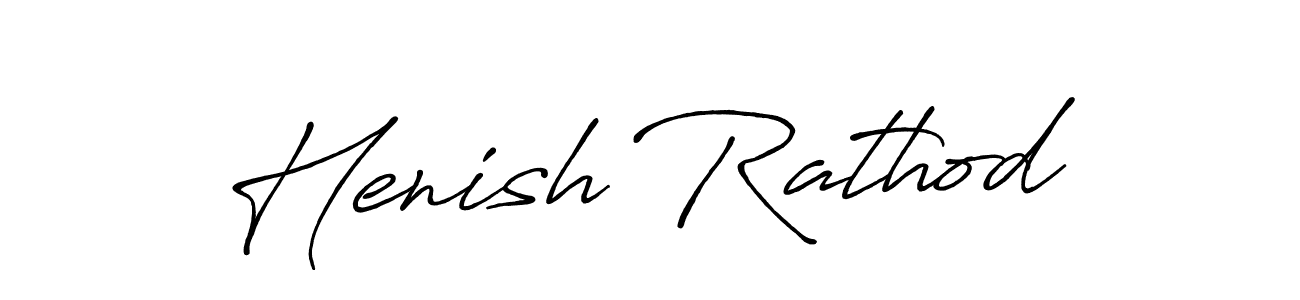 Make a beautiful signature design for name Henish Rathod. With this signature (Antro_Vectra_Bolder) style, you can create a handwritten signature for free. Henish Rathod signature style 7 images and pictures png