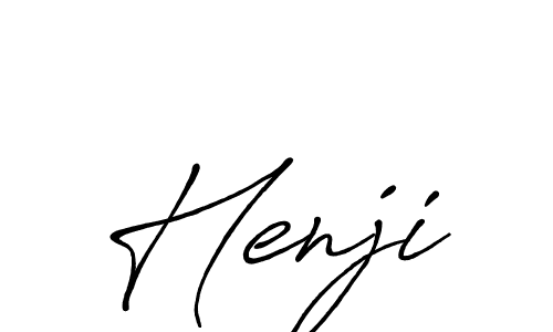 You should practise on your own different ways (Antro_Vectra_Bolder) to write your name (Henji) in signature. don't let someone else do it for you. Henji signature style 7 images and pictures png