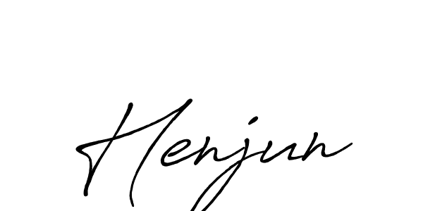 Make a beautiful signature design for name Henjun. With this signature (Antro_Vectra_Bolder) style, you can create a handwritten signature for free. Henjun signature style 7 images and pictures png