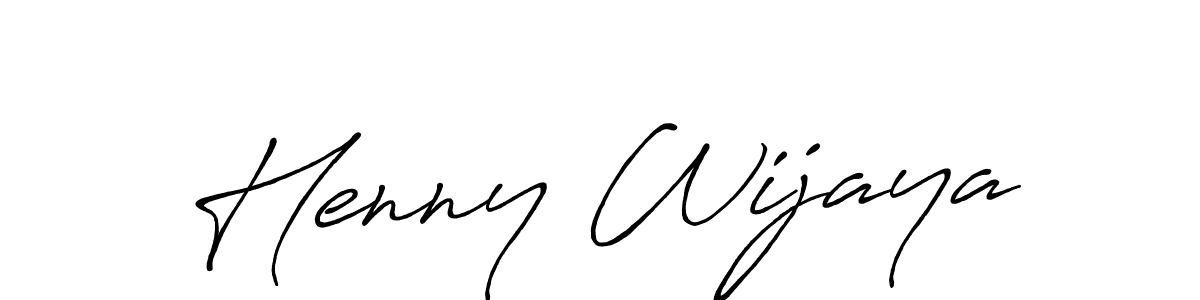 if you are searching for the best signature style for your name Henny Wijaya. so please give up your signature search. here we have designed multiple signature styles  using Antro_Vectra_Bolder. Henny Wijaya signature style 7 images and pictures png